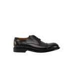 TESTONI - 8 UK - 42 IT - Alba BOLOGNESE Derby Shoes Black, Nieuw