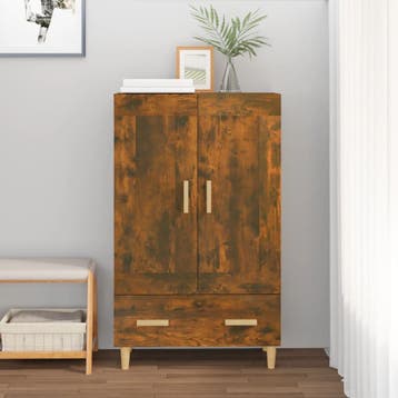 vidaXL buffetkast 70x31x115 cm bewerkt hout gerookt, Huis en Inrichting, Kasten | Buffetkasten, Verzenden, 100 tot 150 cm, Nieuw