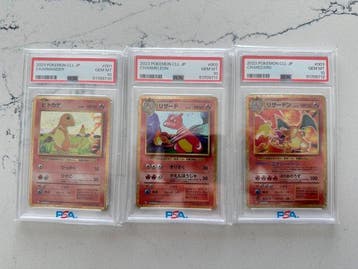 Pokémon - 3 Graded card - Charmander, Charmeleon, Charizard, Nieuw