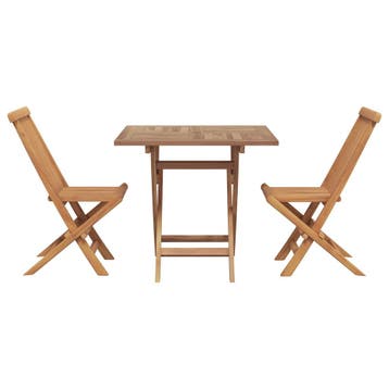 vidaXL Tuin eettafelset 3 pcs Bruin Massief Acaciahout, Tuin en Terras, Verzenden, Nieuw, 3 zitplaatsen