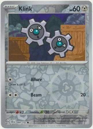 Klink 099/142 Reverse Holo Stellar Crown, Hobby en Vrije tijd, Verzamelkaartspellen | Pokémon, Losse kaart, Nieuw, Foil, Ophalen of Verzenden