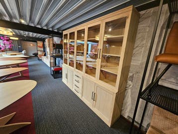 Vitrine boekenkast Trijntje | Massief eiken | L270cm H230cm, Huis en Inrichting, Kasten | Vitrinekasten, 200 cm of meer, Eikenhout