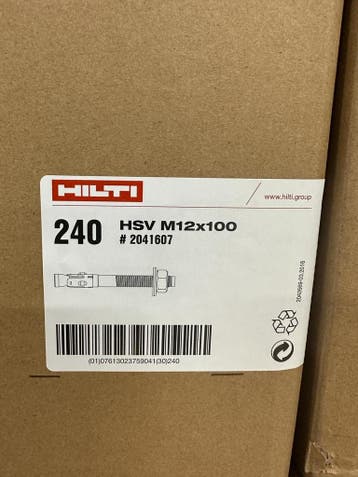 Doorsteekanker / vloeranker m12x100 verzinkt, nieuw - Doos, Ophalen of Verzenden, Nieuw, Overige typen