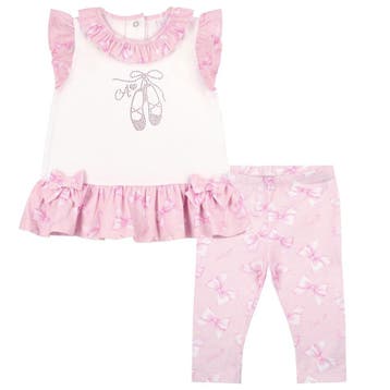 Little A Oriana strik print legging set (Bright White) - 86, Ophalen of Verzenden, Nieuw
