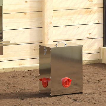 vidaXL Kip voerbak zilver 32,5 x 20,5 x 43 cm 25 kg, Verzenden, Nieuw