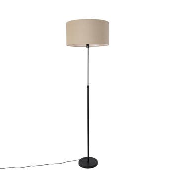 Vloerlamp zwart verstelbaar met kap lichtbruin 50 cm - Parte, Verzenden, Nieuw, Design