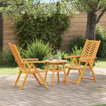 vidaXL Tuin eettafelset 3 st Bruin Massief Acaciahout, Tuin en Terras, Verzenden, Nieuw, 3 zitplaatsen