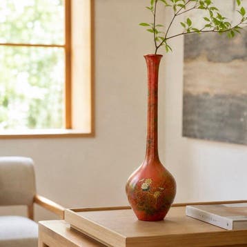 Vaas - Bronzen, gouden en zilveren inleg, hoogte 31 cm -, Antiek en Kunst