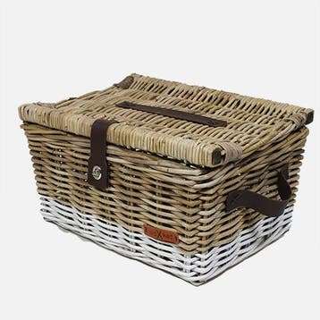 Wicked Picknickmand bakkersmand maat L, Grijs Wit (47 x 36 x, Verzenden, Nieuw