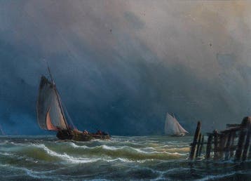 Johan Conrad Greive (1837-1891) - Hollands Zeegezicht met, Antiek en Kunst, Kunst | Schilderijen | Klassiek
