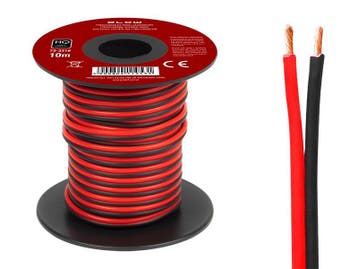 HQ luidsprekerkabel 2 x 0.35 mm zwart/rood op rol 10 meter, Ophalen of Verzenden, Nieuw, Kabel of Snoer