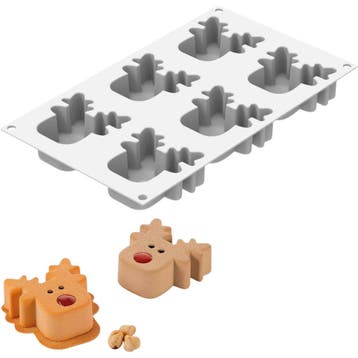 Silikomart Siliconen Bakvorm Rudolph (6) 7,3x7,2cm, Verzenden, Nieuw