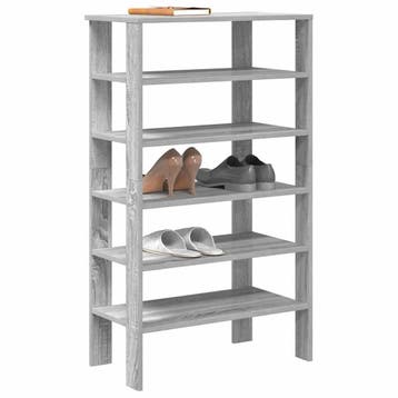 vidaXL Schoenenrek 61x32x105 cm bewerkt hout grijs sonoma, Verzenden, Nieuw