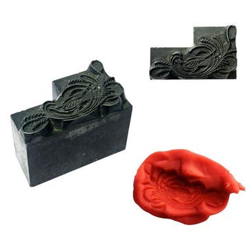 Antique Letterpress Printing Block – Elegant Art Nouveau