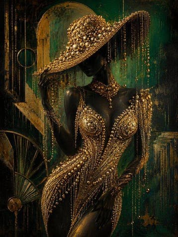 Shayer - Midnight Dynasty – The Pearl Empress - XL - 60x80cm, Nieuw