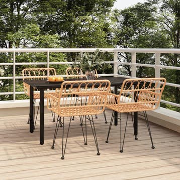 vidaXL 5-delige Tuinset poly rattan, Tuin en Terras, Tuinsets en Loungesets, Verzenden, Nieuw, 4 zitplaatsen, Tuinset