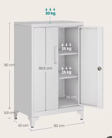 Multifunctionele Metalen Opbergkast met Slot, Verzenden, Nieuw
