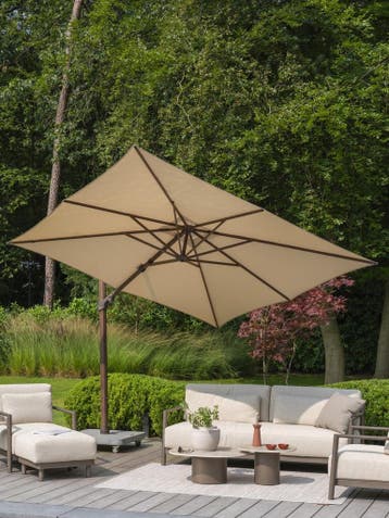 Siesta premium zweefparasol 300x300 cm wenge frame beach 4, Ophalen of Verzenden, Nieuw