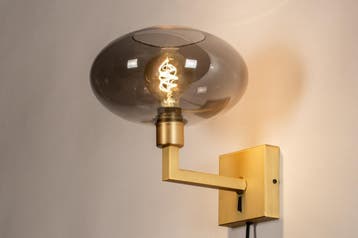 Rietveld Wandlampen - Grijs, Goud - Glas, Metaal, Verzenden, Nieuw