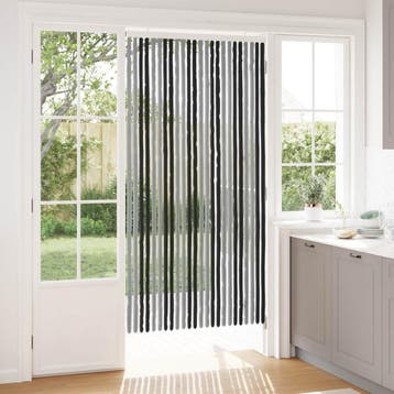 vidaXL Insecten Gordijn Chenille Grijs en zwart 100 x 200 cm, Verzenden, Nieuw, Grijs