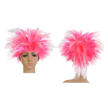Fluo Verkleed Pruik Roze - Neon Kinderen - Party Carnaval, Verzenden, Nieuw