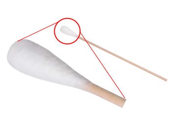 Wattenstaaf met grote katoenen kop (30 cm totale lengte), Ophalen of Verzenden, Nieuw