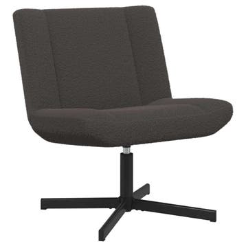 vidaXL Draaistoel Donkergrijs 63 x 75 x 76 cm Schapenvacht, Huis en Inrichting, Verzenden, Nieuw, Grijs