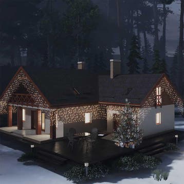 vidaXL Lichtgordijn met 400 LEDs en 8 functies 10 m warmwit, Diversen, Verzenden, Nieuw