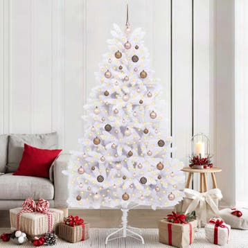 vidaXL Kunstkerstboom 210 cm PVC en staal Wit, Diversen, Verzenden, Nieuw