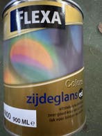 Flexa lak zijdeglans - ZWART - 1 liter, Doe-het-zelf en Verbouw, Verf, Beits en Lak, Zwart, Nieuw, Ophalen of Verzenden, Lak