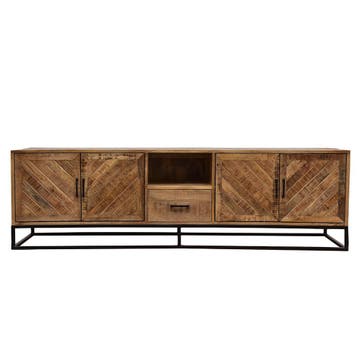 Tv-meubel Mangohout Sabia 200 Met 1 Lade cm, Verzenden, Nieuw, Overige houtsoorten, Industriële meubels
