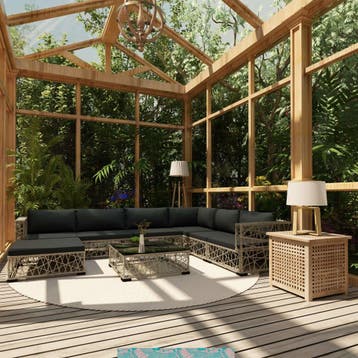 vidaXL 8-delige Loungeset met kussens poly rattan grijs, Verzenden, Nieuw, 8 zitplaatsen, Loungeset