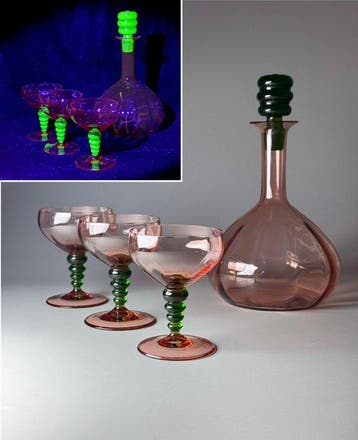 Verrerie de Portieux - Drankservies (4) - Late 19th – early, Antiek en Kunst