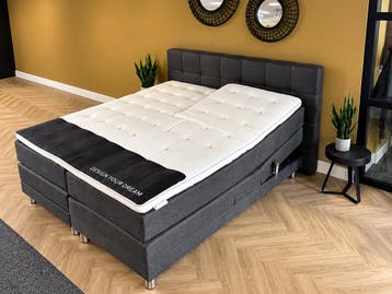 Boxspringset Elektrisch Panama 180/210 Showmodel kompleet, Verzenden, Nieuw, Wit