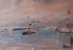 Fernand Fortuné Truffaut (1866-1955) - Port de Trouville -, Antiek en Kunst, Kunst | Schilderijen | Klassiek
