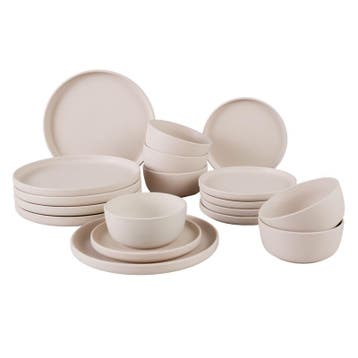 Serviesset - mat crème-wit - 18-delig | 6-persoons, Verzenden, Nieuw