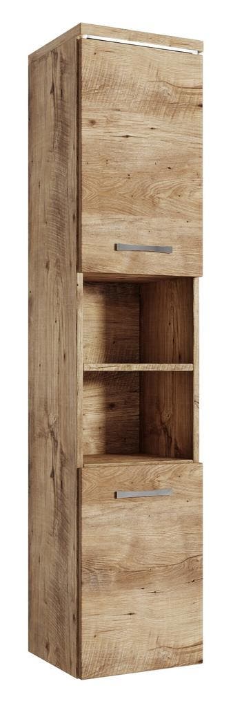Badkamerkast Paso 35 x 35 x 160 cm Kastanje Eiken Kolomkast, Verzenden, Nieuw, (Half)hoge kast