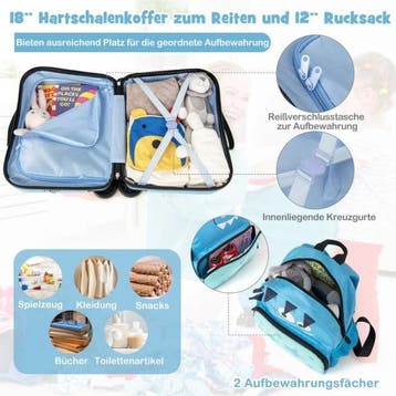 2dekans | Coast - Kinderkofferset - 4-in-1 - Wielen - Rugzak, Sieraden, Tassen en Uiterlijk, Ophalen of Verzenden, Zo goed als nieuw