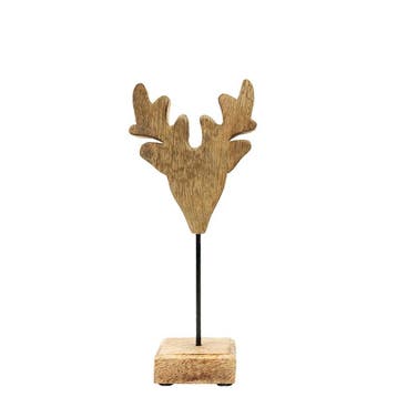 staand hert mango hout h26 d11x7cm, Verzenden, Nieuw