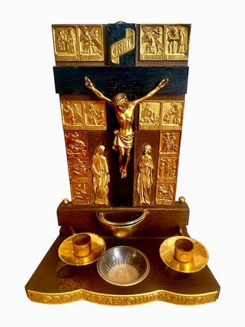 Antiek Crucifix - Hout, Metaal - 1940-1950 - 33 cm