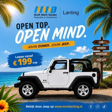 Jeep Wranger Cabrio met hardtop vanaf € 199 P/M, Personenauto