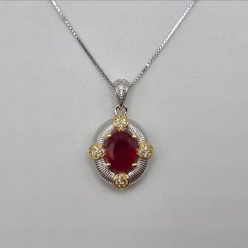Zonder minimumprijs - Ketting met hanger Zilver, Verguld -, Sieraden, Tassen en Uiterlijk, Antieke sieraden