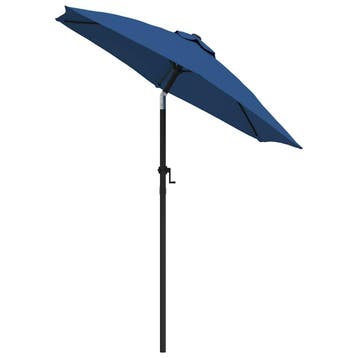 vidaXL Parasol 200x224 cm aluminium blauw, Verzenden, Nieuw, 2 tot 3 meter