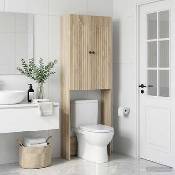 vidaXL Toiletkast ALKMAAR Sonoma Eiken 66 x 25,5 x 190 cm, Huis en Inrichting, Verzenden, Nieuw