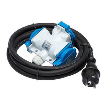 Verlengkabel 2mtr 3G 2.5mm2 met verdeeldoos, Verzenden, Nieuw, Stopcontact