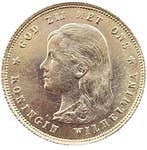 Gouden 10 gulden 1897 parels vast Wilhelmina, Postzegels en Munten, Munten | Nederland, Verzenden, Goud, Koningin Wilhelmina, Losse munt