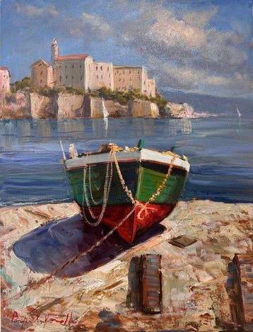 Pasquale Vuotto (1958) - La barca del pescatori, Antiek en Kunst