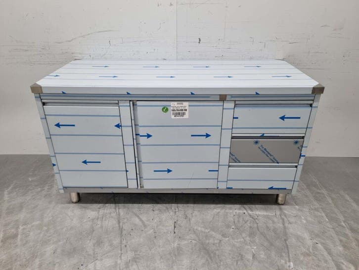 RVS Werkkast Kast Werktafel 2 klapdeuren, 3 laden en, Zakelijke goederen, Horeca | Keukenapparatuur, Nieuw in verpakking, Ophalen of Verzenden