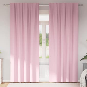 vidaXL Zwart-out Gordijnen met Ringen 2 st Babyroze 260 x, Verzenden, Nieuw, Roze