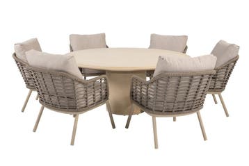 Taste Puglia/Hampton 6-persoons ronde low dining tuinset, Verzenden, Nieuw, Overige materialen, Tuinset